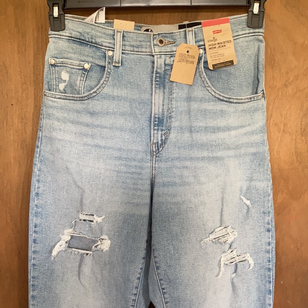 Levi’s silver tab high waisted mom jean distressed retro denim 27 X 27 - Picture 6 of 17